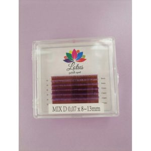 Ресницы Lotus mix фиолетовые D 0.07 8-13мм 6 полос