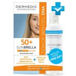 Дермедик Набор для чувствительной кожи Солнцезащитный крем SPF 50+ 50 г и Мицеллярная вода Гидреин 3 Гиалуро Hialuro Micellar Water H20 100 мл (Dermedic, Sunbrella)