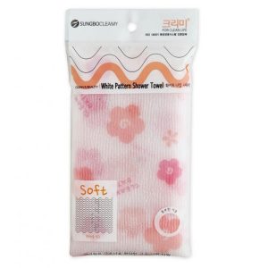 Sung bo Cleamy Clean&Beauty Мочалка для душа (28х95) White Pattern Shower Towel
