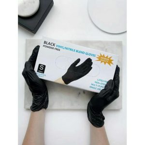 Перчатки Black VINIL/NITRILE BLEND GLOVES нитрило-виниловые (100 штук) размер S