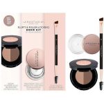 Anastasia Beverly Hills Fluffy & Fuller-Looking Brow Kit Dark Brown (powd/1.6g + wax/2.5ml + brush/1pcs) Набор для бровей