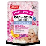 Соль для ванн Народные рецепты цветочная с пеной, расслабляющая, 200гр