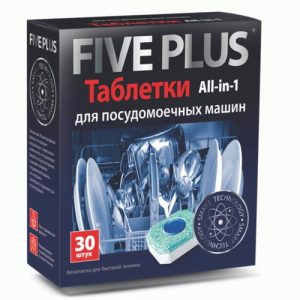 Средство для посудомоечных машин таблетки 30шт Five Plus