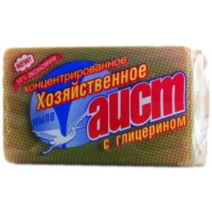 Мыло хозяйственное: 150г 70% с глицерином в обёртке Аист
