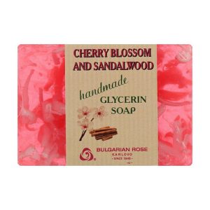 Глицериновое мыло "Вишня и сандал", Bulgarian Rose Green Cherry Blossom & Sandalwood Soap