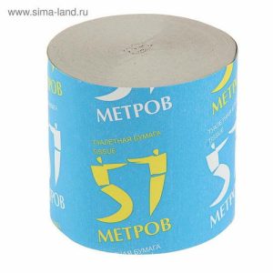 Туалетная бумага Снежок 57 метров, 1 слой, без втулки