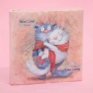 Салфетки бумажные New Line FRESCO Влюблённые коты, 2 слоя, 20 листов, 33х33