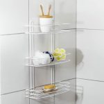 Полка для ванной прямая 3-х ярусная, 35x13x47 см, цвет белый