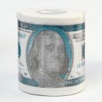 Сувенирная туалетная бумага 100 долларов, стандарт 10х10,5х10 см