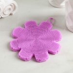 Губка силиконовая «Цветок», 12x12x1,5 см, цвет МИКС