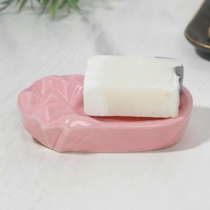 Мыльница Розовая, 12 х 8,5 см