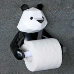 Держатель для туалетной бумаги Полигональная панда 19х17х12см, черно-белая