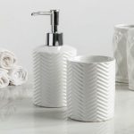 Набор аксессуаров для ванной комнаты «Минимал», 2 предмета (дозатор для мыла 350 мл, стакан 350 мл), цвет белый
