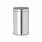 Мусорное ведро Brabantia Touch Bin New, с защитой от отпечатков пальцев, цвет стальной матовый, 40 л