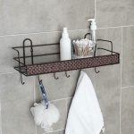 Полка бытовая с крючками Доляна «Антрэ», 42x15x19 см, цвет коричневый
