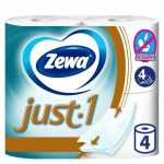 Туалетная бумага Zewa Just, 4 слоя, 4 шт