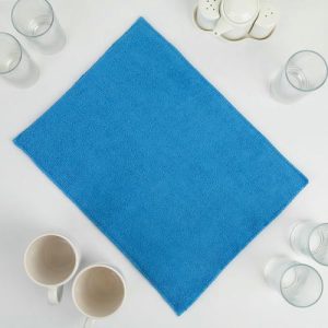 Коврик для сушки посуды 30x40 см, микрофибра, цвет голубой