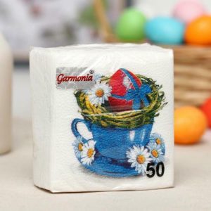 Салфетки бумажные «Гармония цвета. Пасхальная чашка», 24*24 см, 50 шт