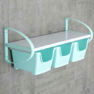 Полка с 3 корзинами BEROSSI Dely maxi, 79,8x32x25,8 см, цвет мята