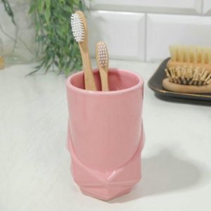 Стакан для зубных щеток Розовый, 11 х 7,5 см