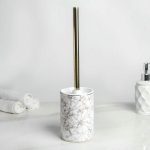 Ёршик для унитаза с подставкой «Лили», 9,5x9,5x37 см, цвет белый