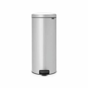 Мусорное ведро Brabantia NewIcon, пластиковое внутреннее ведро, с педалью, цвет серый металлик, 30 л