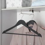 Вешалка для одежды с перекладиной SAVANNA, размер 46-48, дерево, покрытие Soft-touch, цвет чёрный