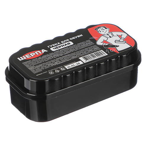 ШЕРПА Губка для обуви, 94x48x32мм, черный