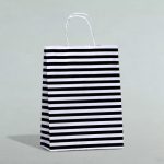 Пакет крафт, белый, «Полосы», 24 х 10.5 х 32 см - 10 шт.