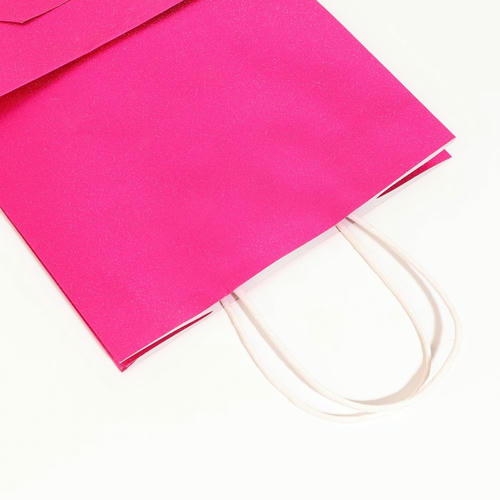 Пакет подарочный бумажный с глиттером розовый, 21 х 11 х 27 см - 5 шт. — изображение 3