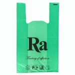 Пакет майка полиэтиленовый 30 + 16 х 53 см, 18 мкм, зелёная "Ra" - 100 шт.