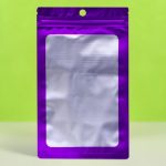 Пакет Зип-лок с окном, с еврослотом, фиолетовый, 12 х 18 см см - 100 шт.
