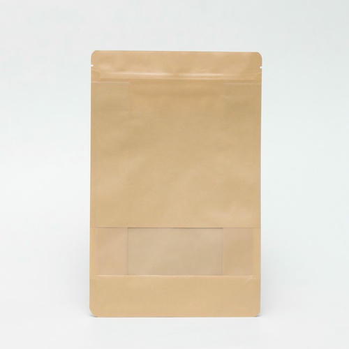 Пакет Zip-lock Крафт с плоским дном, прямоугольное окно, 20 х 30 см - 50 шт. — изображение 2