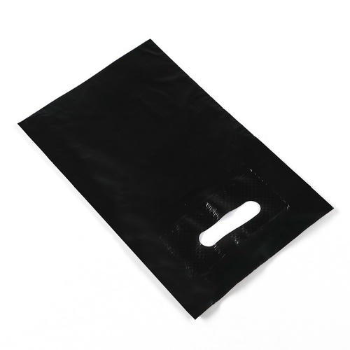 Пакет полиэтиленовый с вырубной ручкой, Черный 20-30 См, 50 мкм - 50 шт. — изображение 2