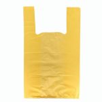 Пакет майка полиэтиленовый 30 + 16 х 50 х см 18 мкм, жёлтый "Нулёвка" - 100 шт.