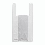 Пакет майка полиэтиленовый 24 + 12 х 45 см, 10 мкм, белый - 100 шт.
