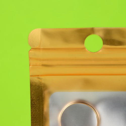 Пакет Зип-лок с окном, с еврослотом, золотой, 6 х 10 см - 100 шт. — изображение 2