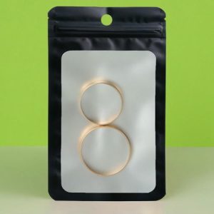 Пакет Зип-лок с окном, с еврослотом, черный, 10 х 14 см - 100 шт.