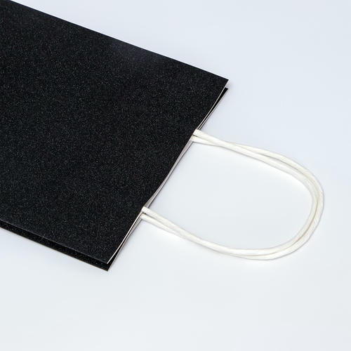 Пакет подарочный бумажный с глиттером чёрный, 15 х 8 х 21 см - 5 шт. — изображение 3