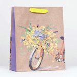 Пакет крафт "Летний букет" 26 х 32 х 12 см - 6 шт.