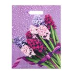 Пакет "Нежные гиацинты", полиэтиленовый с вырубной ручкой, 31х40 см, 60 мкм - 50 шт.