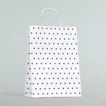 Пакет крафт, белый, «Горошек», 24 х 10 х 32 см - 1 шт.