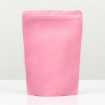 Пакет дой-пак, матовый,розовый с окном, 14 х 20 х 4 см - 100 шт.