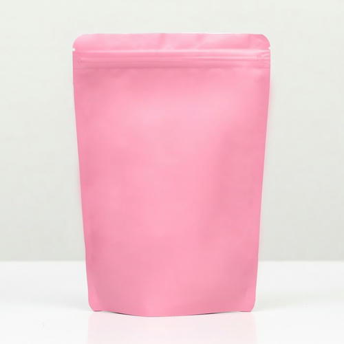 Пакет дой-пак, матовый,розовый с окном, 14 х 20 х 4 см - 100 шт.