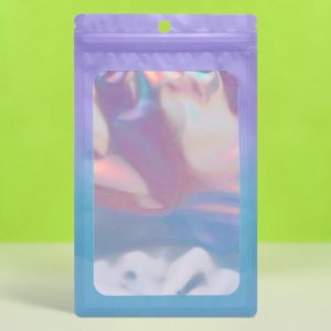 Пакет Зип-лок с окном, с еврослотом, градиент, 12 х 18 см - 100 шт.