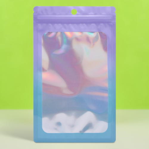 Пакет Зип-лок с окном, с еврослотом, градиент, 12 х 18 см - 100 шт.