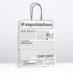 Пакет крафт "Газета" белая 25 х 10 х 32 см - 10 шт.