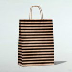 Пакет крафт, «Полосы», 24 х 10,5 х 32см - 10 шт.