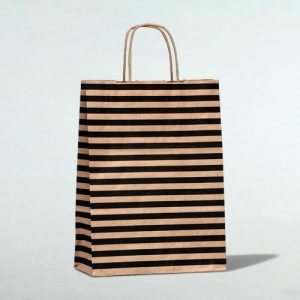 Пакет крафт, «Полосы», 24 х 10,5 х 32см - 10 шт.