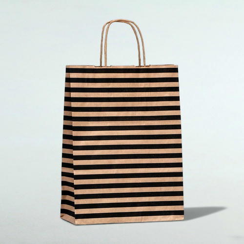 Пакет крафт, «Полосы», 24 х 10,5 х 32см - 10 шт.
